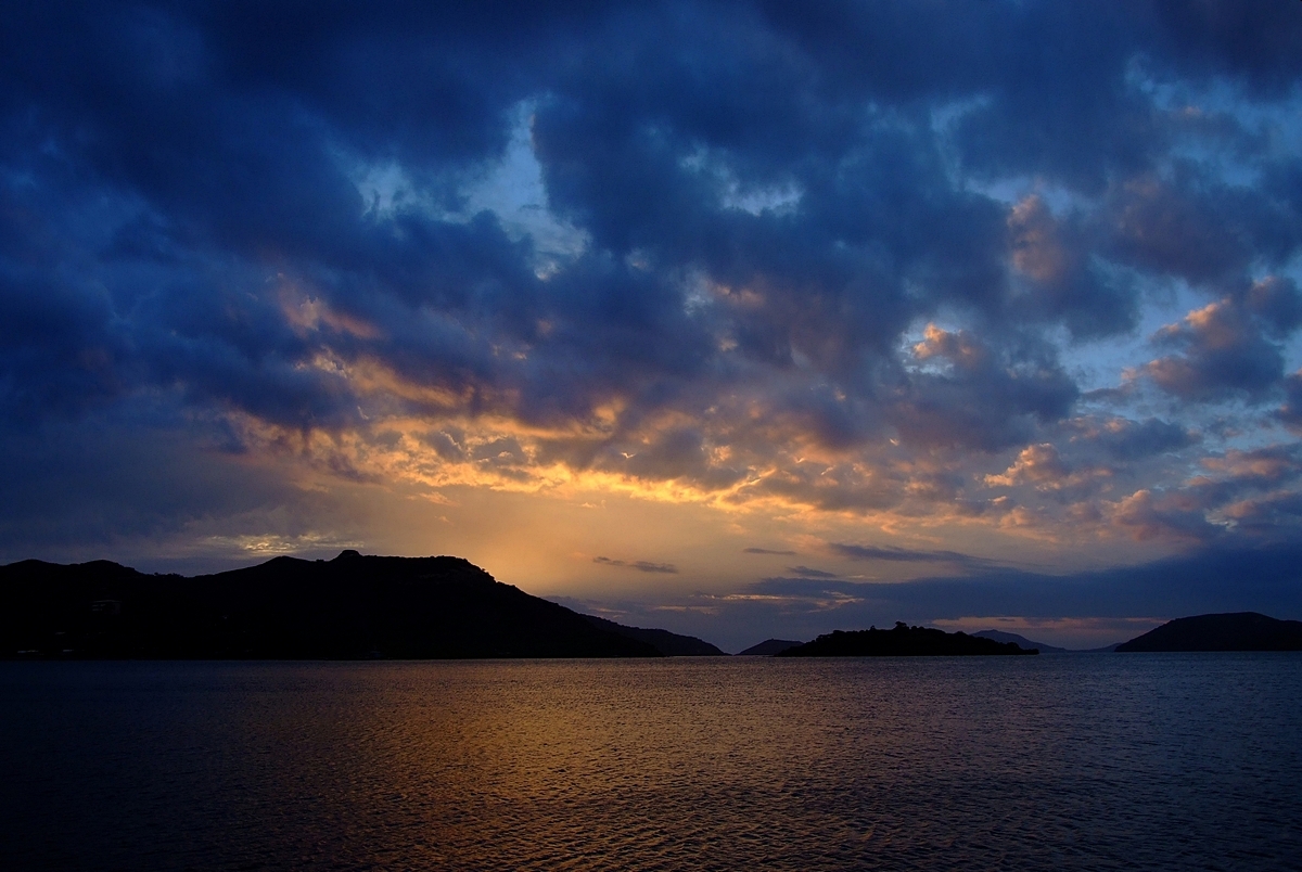kamere-2 images-H.jpg - coucher de soleil sur la baie de Kaméré, Nouméa - 2img (1.10m x 74cm)
